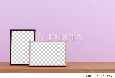 3D material_Photo frame_Purple background 138979363