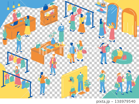 衣料品店の買い物風景 138979540