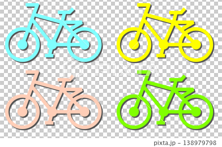 用於交通、嗜好或健身的自行車和公路自行車的插圖。 138979798