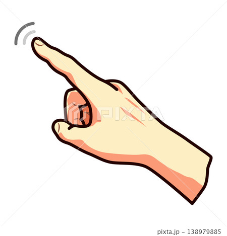 Pointing index finger icon with motion clean flat illustration of hand performing single tap suitable for ui prompts tutorial arrows interactive buttons for touchscreen demos 138979885
