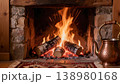 Cozy Stone Fireplace 138980168