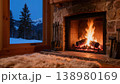 Cozy Stone Fireplace 138980169
