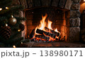 Cozy Stone Fireplace 138980171
