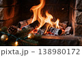 Cozy Stone Fireplace 138980172