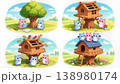 Cute Bears Building a Treehouse 138980174