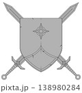 Medieval shield gray with thick stroke 138980284