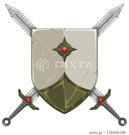 Medieval shield and crossed swords 138980286