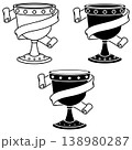 Line drawing of ancient cup ribbon 138980287