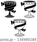 Ancient chalice outline with ribbon 138980288