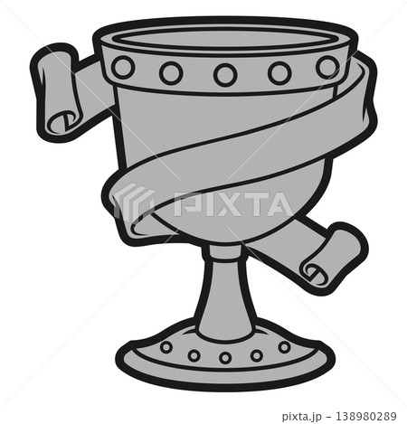 Ancient grey chalice thick outline 138980289