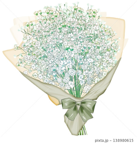 カスミソウの花束 138980615