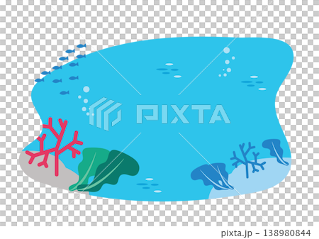 可愛い抽象的な形の海中フレーム 138980844