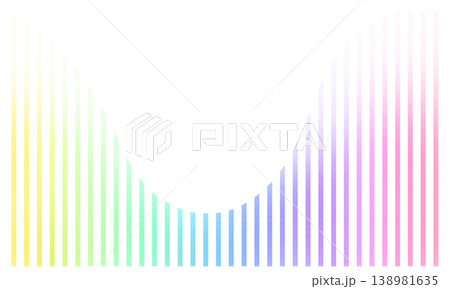 カラフルなグラデーションの曲線　背景透明 138981635