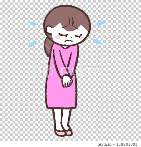 一個女人道歉的插圖 一個女人道歉的插圖 138981803