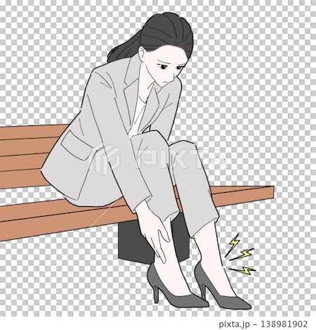 擦鞋的女人圖 138981902