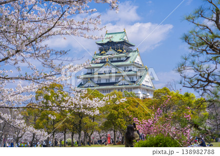 大阪城天守閣 満開の桜 大阪城天守閣 満開の桜 138982788