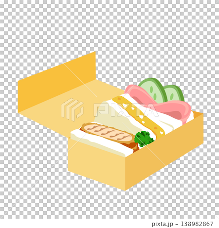 開けたサンドイッチBOXのイラスト 138982867