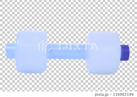 Dumbbell shaped water bottle on transparent background. 138983199