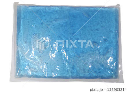 lue gel ice pack for medical treatment isolated on black background. lue gel ice pack for medical treatment isolated on black background. 138983214