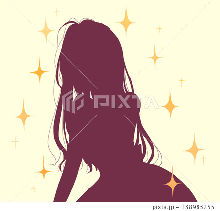 セクシーな女性 シルエット キラキラ セクシーな女性 シルエット キラキラ 138983255