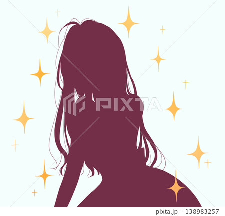 セクシーな女性 シルエット キラキラ セクシーな女性 シルエット キラキラ 138983257