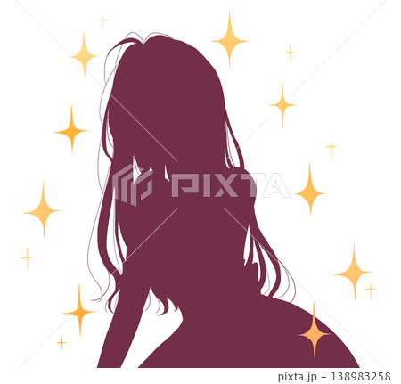セクシーな女性 シルエット キラキラ セクシーな女性 シルエット キラキラ 138983258