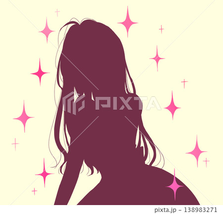 セクシーな女性 シルエット キラキラ セクシーな女性 シルエット キラキラ 138983271