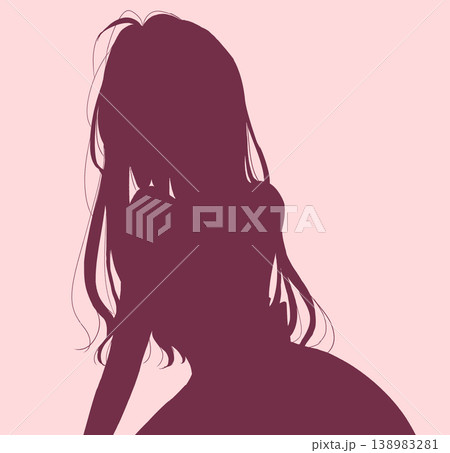 ロングヘアのセクシーな女性 シルエット ロングヘアのセクシーな女性 シルエット 138983281