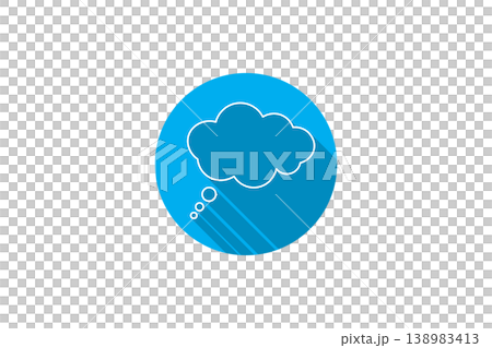 Blue Thought Bubble Icon With Long Shadow Flat Design Representing Idea, Thinking, Cloud Concept Blue Thought Bubble Icon With Long Shadow Flat Design Representing Idea, Thinking, Cloud Concept 138983413