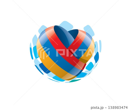 Patriotic heart wrapped in Armenian flag illustration Patriotic heart wrapped in Armenian flag illustration 138983474