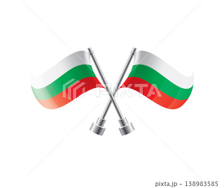 Scalable illustration capturing prideful display of Bulgarian national banners Scalable illustration capturing prideful display of Bulgarian national banners 138983585