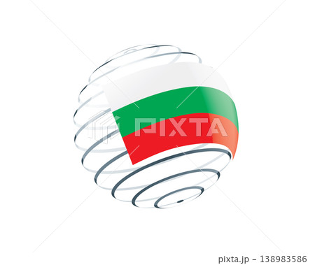 Bulgarian flag on an abstract globe 138983586