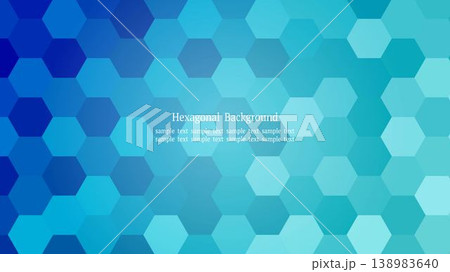 ダークブルーの六角形モザイク背景 上品で落ち着いたデザイン 横長16:9 ダークブルーの六角形モザイク背景 上品で落ち着いたデザイン 横長16:9 138983640