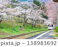 満開の桜　会津鉄道湯野上温泉駅 138983692