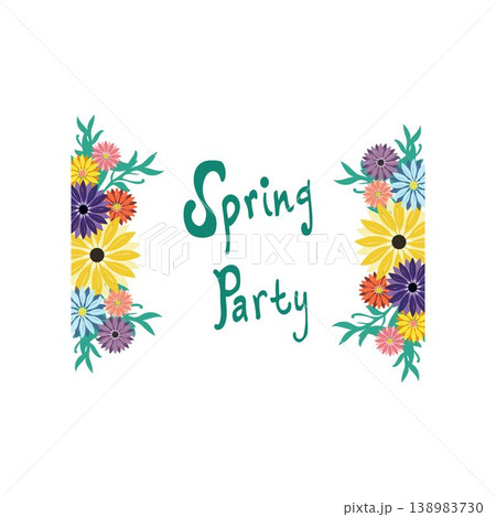 Hand drawn flowers illustration.Hand drawn floral free vector illustration. 138983730
