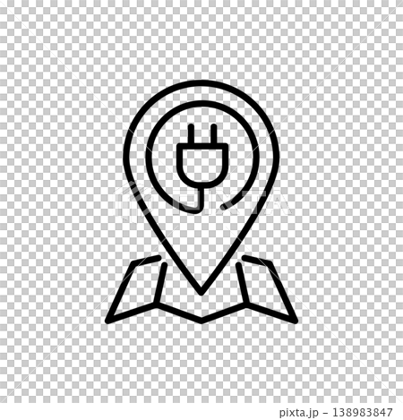 EV Charging Station Map Pin Icon EV Charging Station Map Pin Icon 138983847
