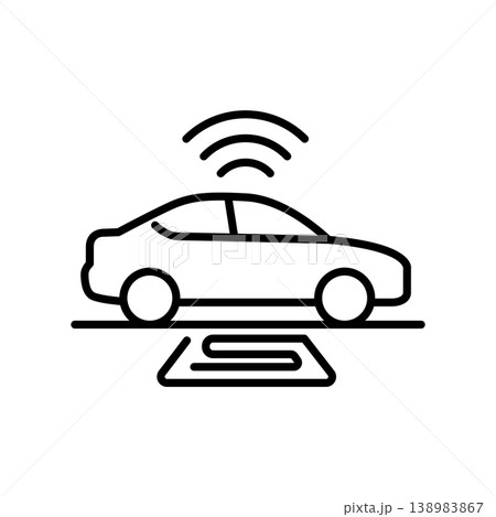 EV Wireless Induction Charging Icon EV Wireless Induction Charging Icon 138983867