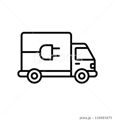 Electric Logistics Delivery Van Icon 138983875