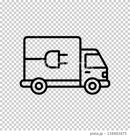 Electric Logistics Delivery Van Icon 138983875