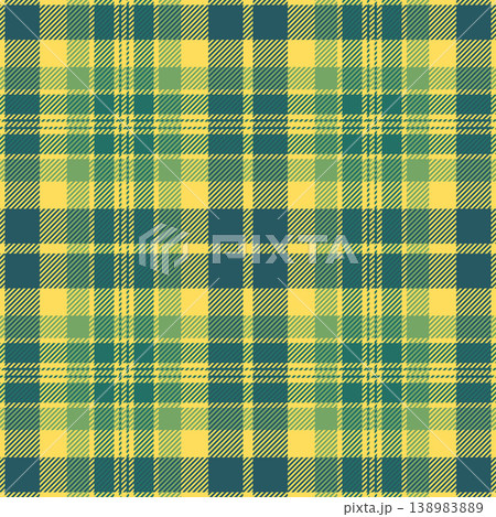 A vibrant yellow and teal plaid pattern featuring a classic tartan weave. This seamless textile design is perfect for fall fashion, cozy home decor, or as a rustic digital backdrop. A vibrant yellow and teal plaid pattern featuring a classic tartan weave. This seamless textile design is perfect for fall fashion, cozy home decor, or as a rustic digital backdrop. 138983889