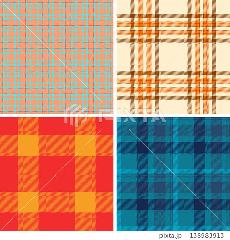 Plaid collection for family traditions and cozy living. Vector patterns suit home decor, blankets, pillows, scarves, and lifestyle projects. 138983913