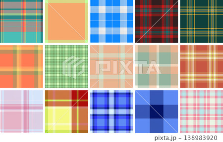 Plaid pack perfect for email templates. Seamless tartan backgrounds improve newsletter aesthetics and engagement. 138983920