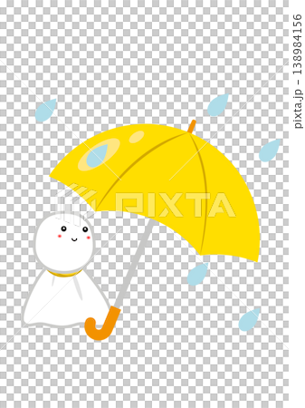 Rainy season imagery: Teru Teru Bozu (weather doll), umbrella, and raindrops (June) 138984156
