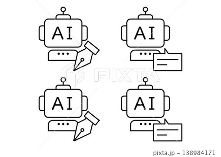 生成AIと対話型AIをイメージしたアイコン 生成AIと対話型AIをイメージしたアイコン 138984171