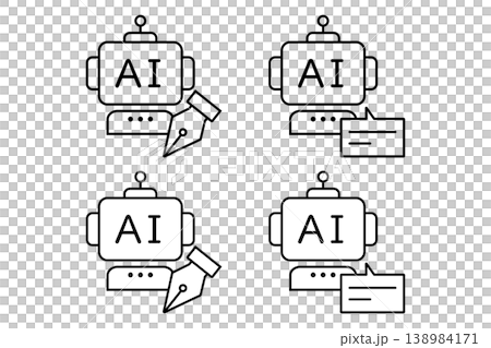 生成AIと対話型AIをイメージしたアイコン 生成AIと対話型AIをイメージしたアイコン 138984171