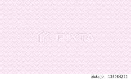 和柄パターン背景　青海波　ピンク色　ベクター 138984233