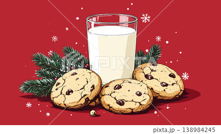 Christmas cookies and milk set holiday tradition Christmas cookies and milk set holiday tradition 138984245