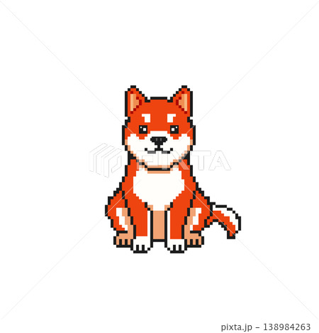 犬ドット絵_赤 138984263