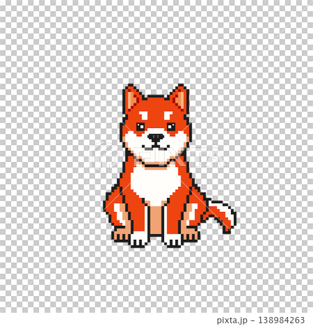 犬ドット絵_赤 138984263
