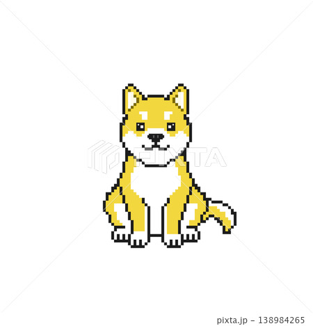犬ドット絵_黄色 犬ドット絵_黄色 138984265